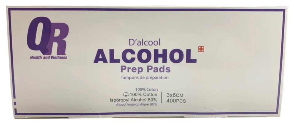 62-600155 QR ALCOHOL PREP PADS 400/BOX